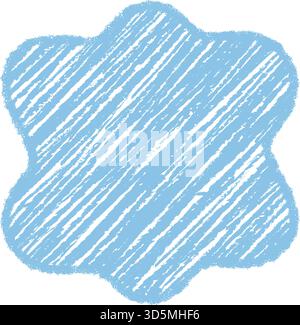 Groovy Crayon Shaded Funky Bubble Shape Stock Vector