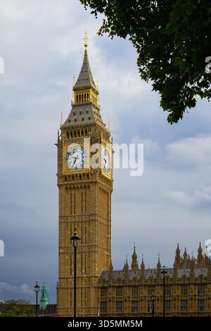London, UK - September 10, 2025; Elizabeth Tower containing Big Ben bell at Palace of Westminster Stock Photo