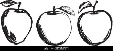 Apple fruit art Black and White Stock Photos & Images - Alamy