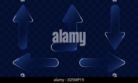 Glassmorphism Design Transparent Glass UI Trend. Element showcasing clarity shiny effect and blur Ideal for web design marketing and digital interfaces. Vector illustration. Stock Vector