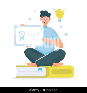 A man with certificate vector illustration Stock Vector