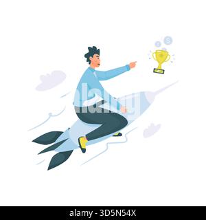 Focus on Success Trophy Achievement Vector Design Stock Vector