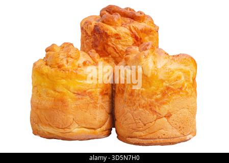 Homemade Easter pastries isolated on white. Paska Stock Photo