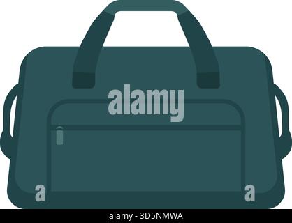 A soft sided teal duffel bag featuring twin handles side pockets and a shoulder strap attachment for gym or short trips Stock Vector