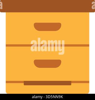 A simple wooden dresser with two drawers and thick top suitable as bedroom storage or hallway console Stock Vector