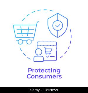 Protecting consumers blue gradient concept icon Stock Vector
