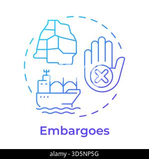 Embargoes blue gradient concept icon Stock Vector