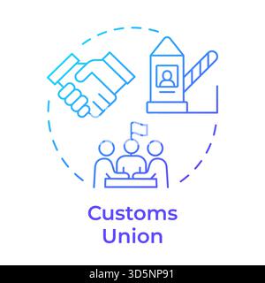 Customs union blue gradient concept icon Stock Vector