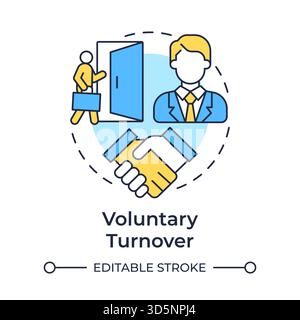Voluntary turnover multi color concept icon Stock Vector