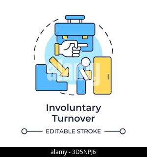 Involuntary turnover multi color concept icon Stock Vector
