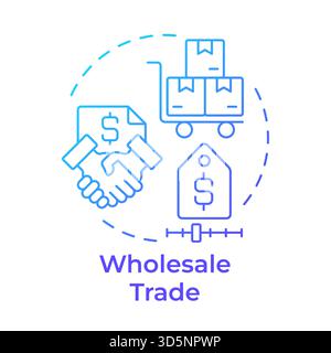 Wholesale trade blue gradient concept icon Stock Vector