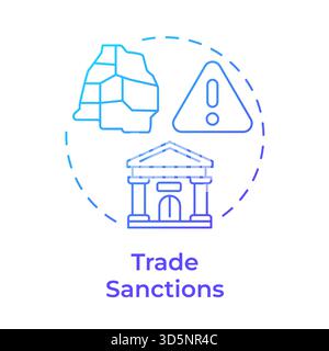 Trade sanctions blue gradient concept icon Stock Vector