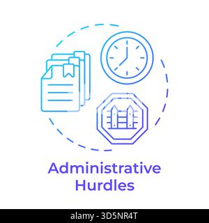 Administrative hurdles blue gradient concept icon Stock Vector