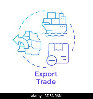 Export trade blue gradient concept icon Stock Vector