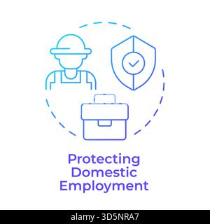 Protecting domestic employment blue gradient concept icon Stock Vector