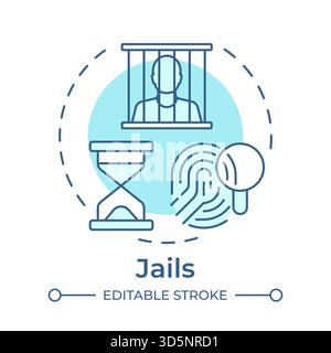 Jails soft blue concept icon Stock Vector