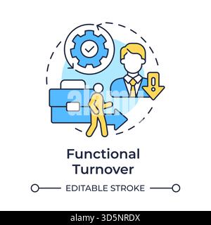 Functional turnover multi color concept icon Stock Vector