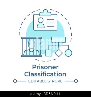 Prisoner classification soft blue concept icon Stock Vector