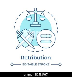 Retribution soft blue concept icon Stock Vector