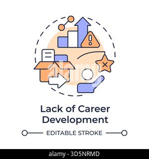 Lack of career development multi color concept icon Stock Vector
