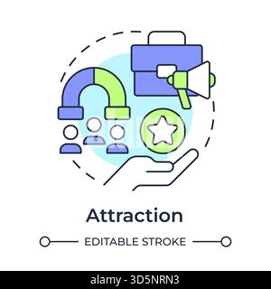 Attraction multi color concept icon Stock Vector