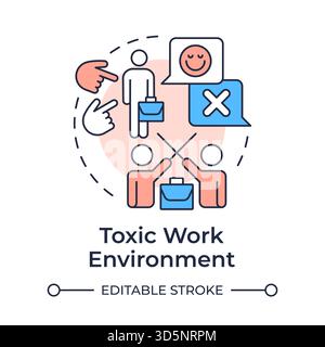 Toxic work environment multi color concept icon Stock Vector