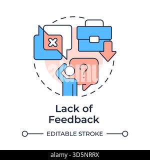 Lack of feedback multi color concept icon Stock Vector