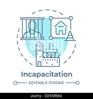 Incapacitation soft blue concept icon Stock Vector