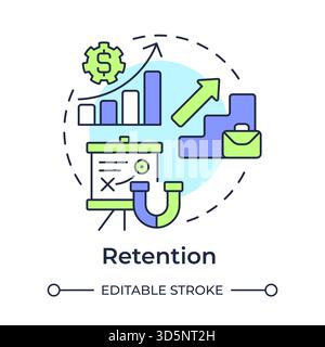 Retention multi color concept icon Stock Vector