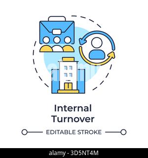 Internal turnover multi color concept icon Stock Vector