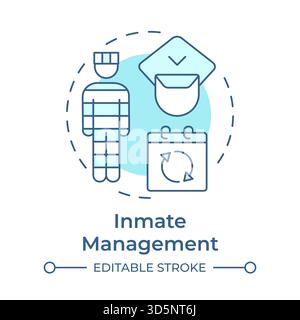 Inmate management soft blue concept icon Stock Vector
