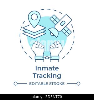 Inmate tracking soft blue concept icon Stock Vector