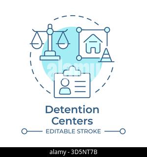 Detention centers soft blue concept icon Stock Vector