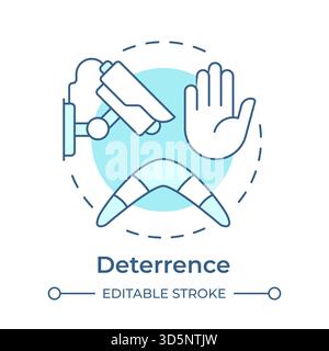 Deterrence soft blue concept icon Stock Vector