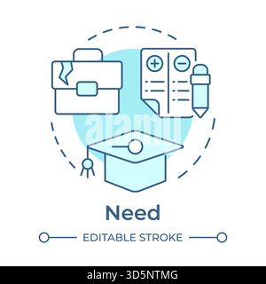 Need soft blue concept icon Stock Vector