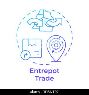 Entrepot trade blue gradient concept icon Stock Vector