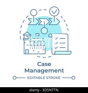 Case management soft blue concept icon Stock Vector