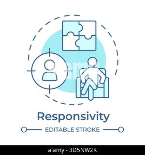 Responsivity soft blue concept icon Stock Vector