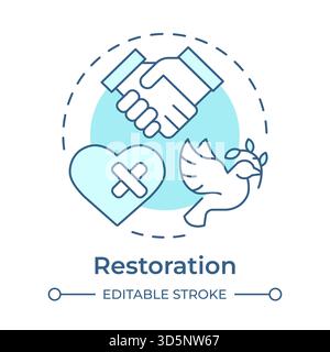 Restoration soft blue concept icon Stock Vector
