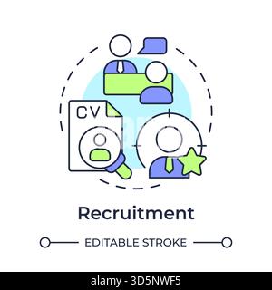Recruitment multi color concept icon Stock Vector