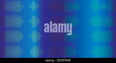 Blue background with dynamic ribbed pattern. Corrugated waves. Sound movement, flow. Abstract surface for  template, vector graphic Stock Vector