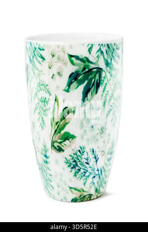 Empty ceramic painted vase isolated on white background Stock Photo