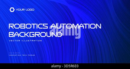 Robotics automation background, technology blue abstract lines pattern, high-tech layout for manufacturing decks, Industry 4.0 reports, conference Stock Vector