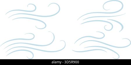 Wind air flow wavy lines Stock Vector