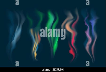 Colorful magic smoke waves Stock Vector