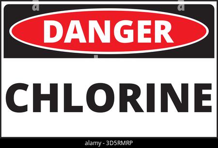 Danger chlorine sign isolated on a white background Stock Vector