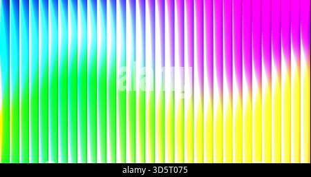 Ribbed glass effect colorful gradient striped refracted vector background. Abstract distorted acid blur creative bright textured backdrop for banners, Stock Vector