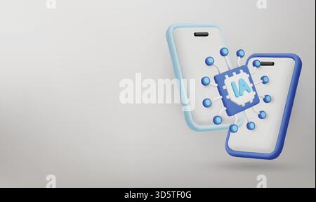 AI-powered smartphones showcase the future of mobile technology, intelligent apps, and advanced digital connectivity. Stock Vector