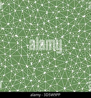 Abstract Mosaic Background. Compact triangles size. Multiple repeated inner triangles. Solid color style. Repeatable pattern. Elegant vector tiles. Stock Vector