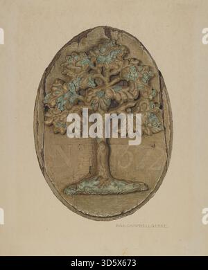 Firemark by Rose Campbell-Gerke, circa 1940, a decorative emblem used ...